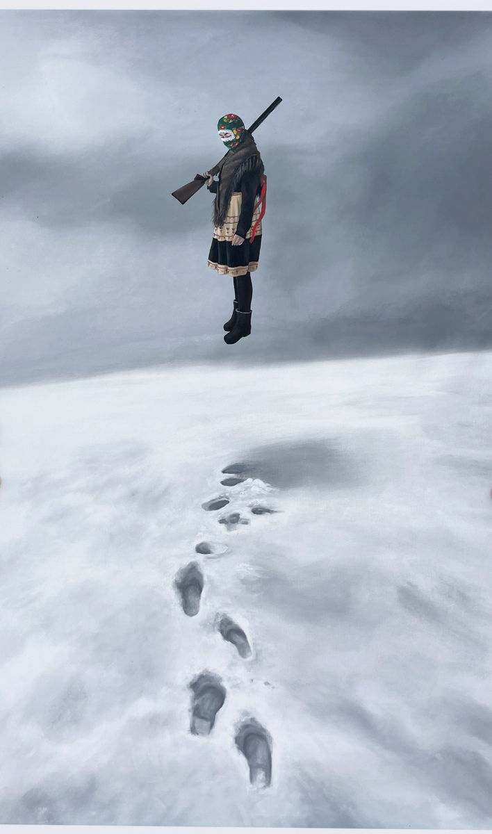 Maľba z triptychu Nomad, 2023, akryl na plátne, 95x150 cm (foto: archív Alexandra Hrehová)
