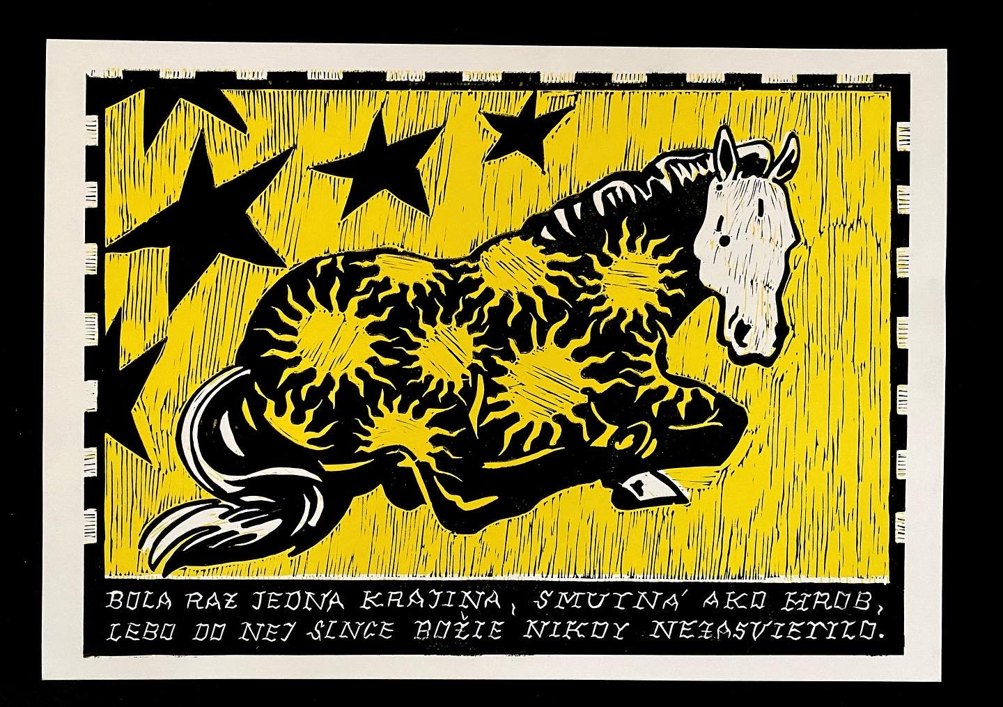 Barbora Lovíšková: Slncový kôň, 2023, serigrafia, 40,1x29,1 cm (foto: archív Barbora Lovíšková)