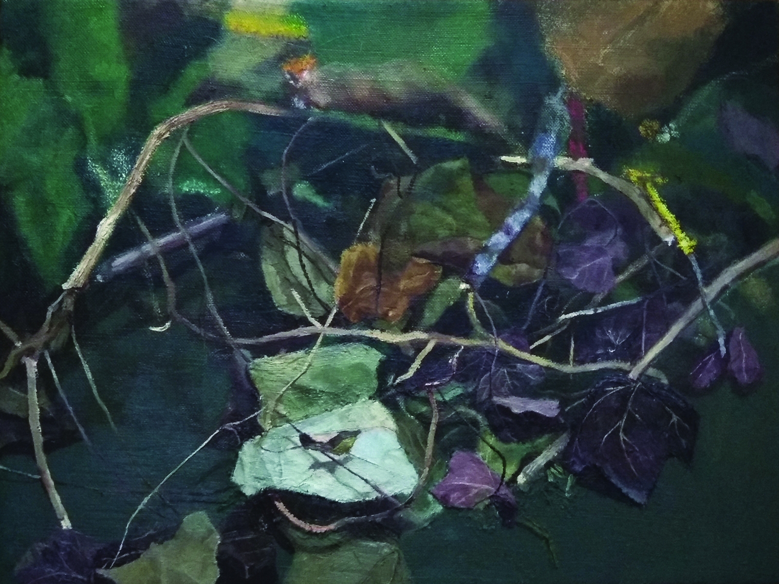 Natura morta, 2018,  olej na plátne, 40x30 cm (foto: archív Dušana Vrbovská)