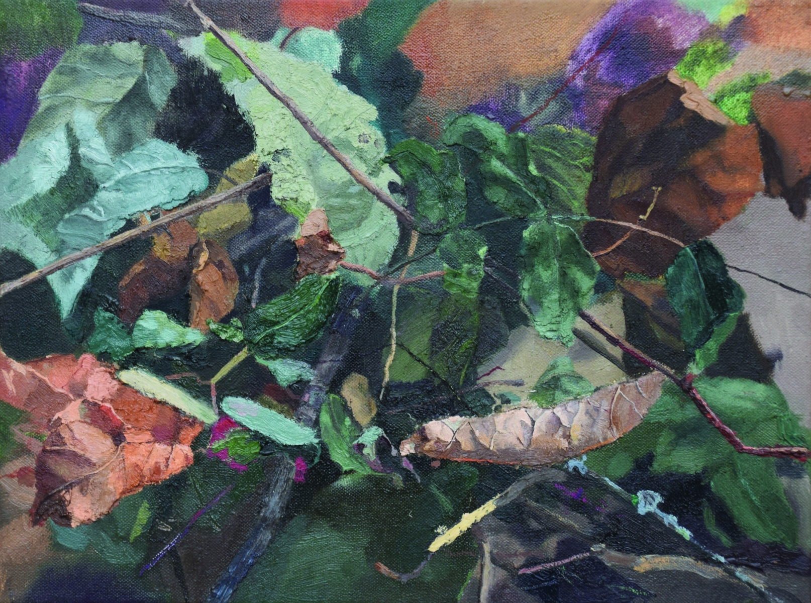 Natura morta, 2018, olej na plátne, 40x30 cm (foto: archív Dušana Vrbovská)