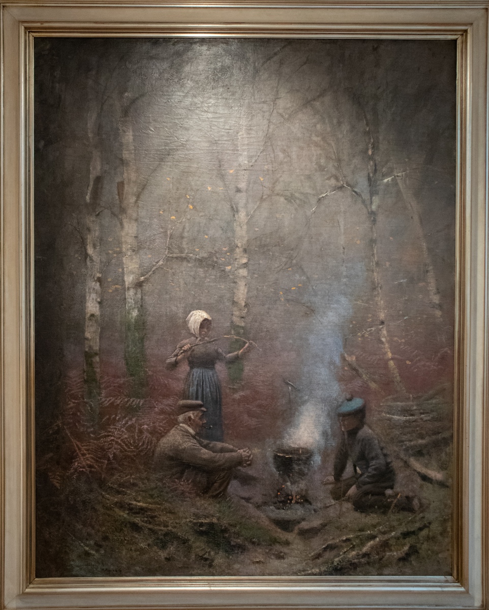 Ladislav Medňanský, Pri ohníku, 1882, olej na plátne (foto: KUNSTARTUM)