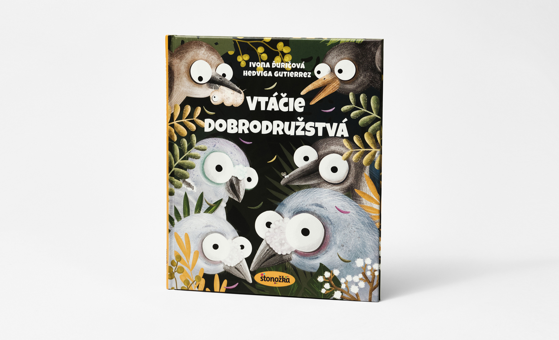 Ivona Ďuričová: Vtáčie dobrodružstvá, vydavateľstvo Stonožka, 2019 – obálku, ako i celú knihu ilustrovala Hedviga M. Gutierrez. (foto: archív Hedviga M. Gutierrez)