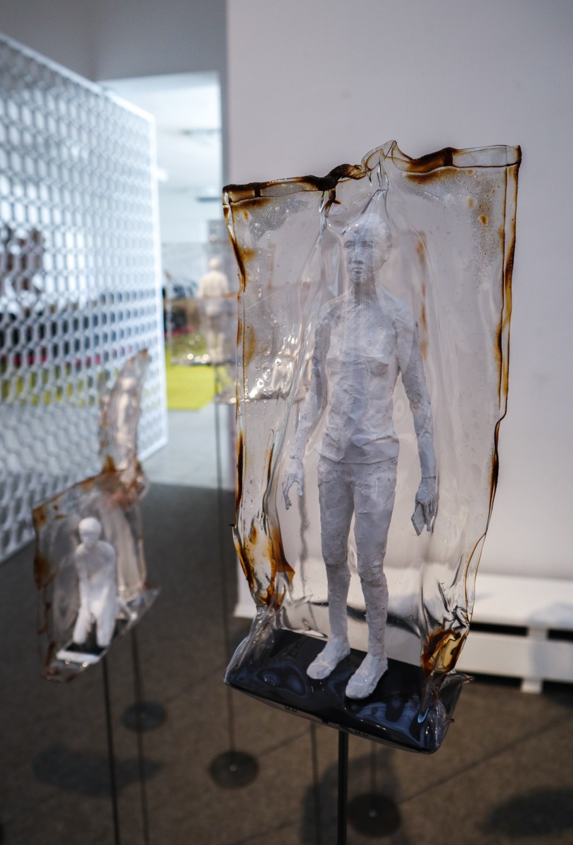 Iveta Tomanová, Samota I.-X., 2020, kombinovaná technika – detail (foto: KUNSTARTUM)