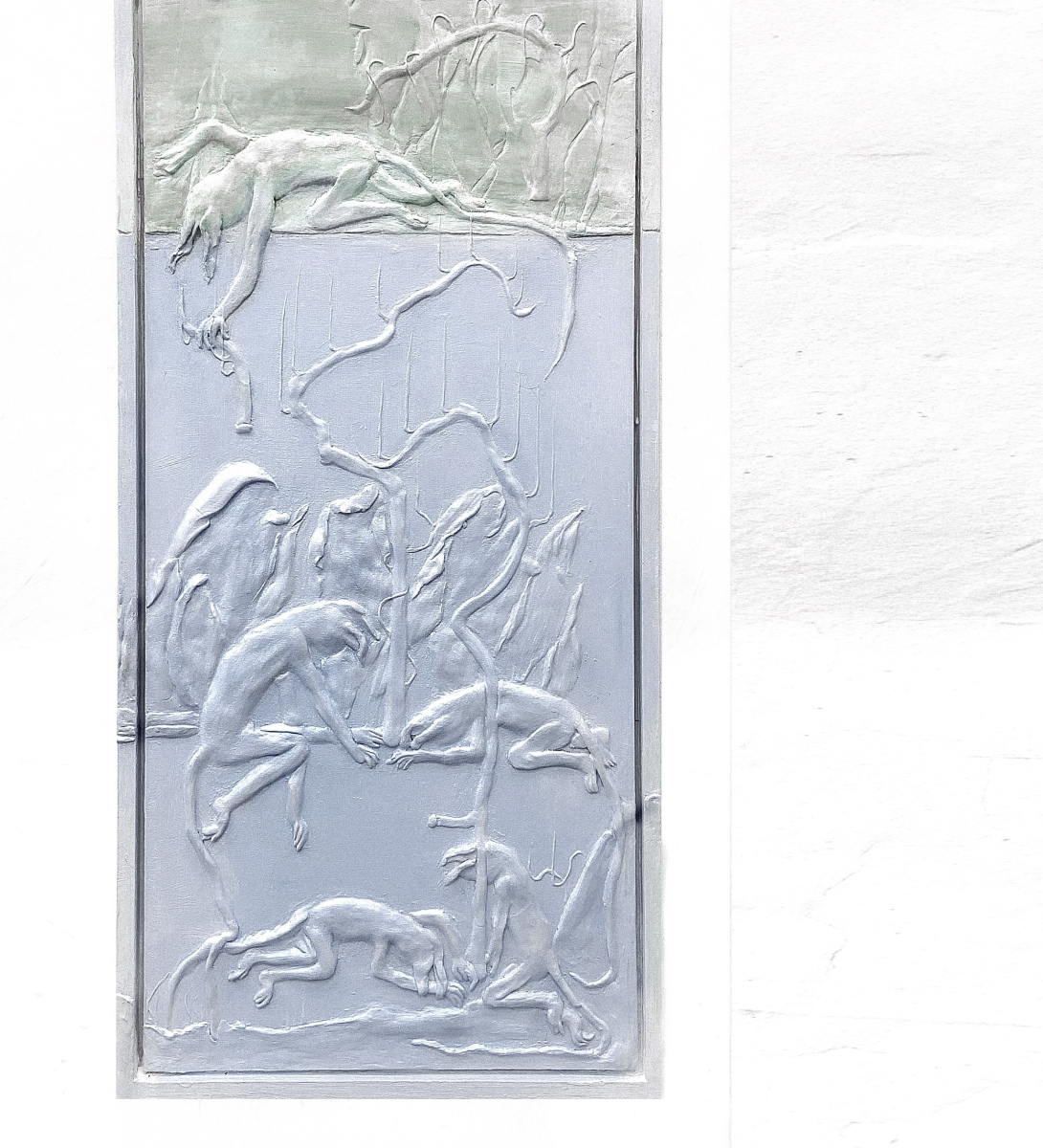 Iva Davidová: Respons to life, 2026, reliéf – mix médií, 27x70 cm (foto: archív Iva Davidová)