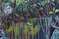 Under the Root Bridge, 2018, akryl na plátne, 140x195 cm (foto: archív Jana Bednárová)