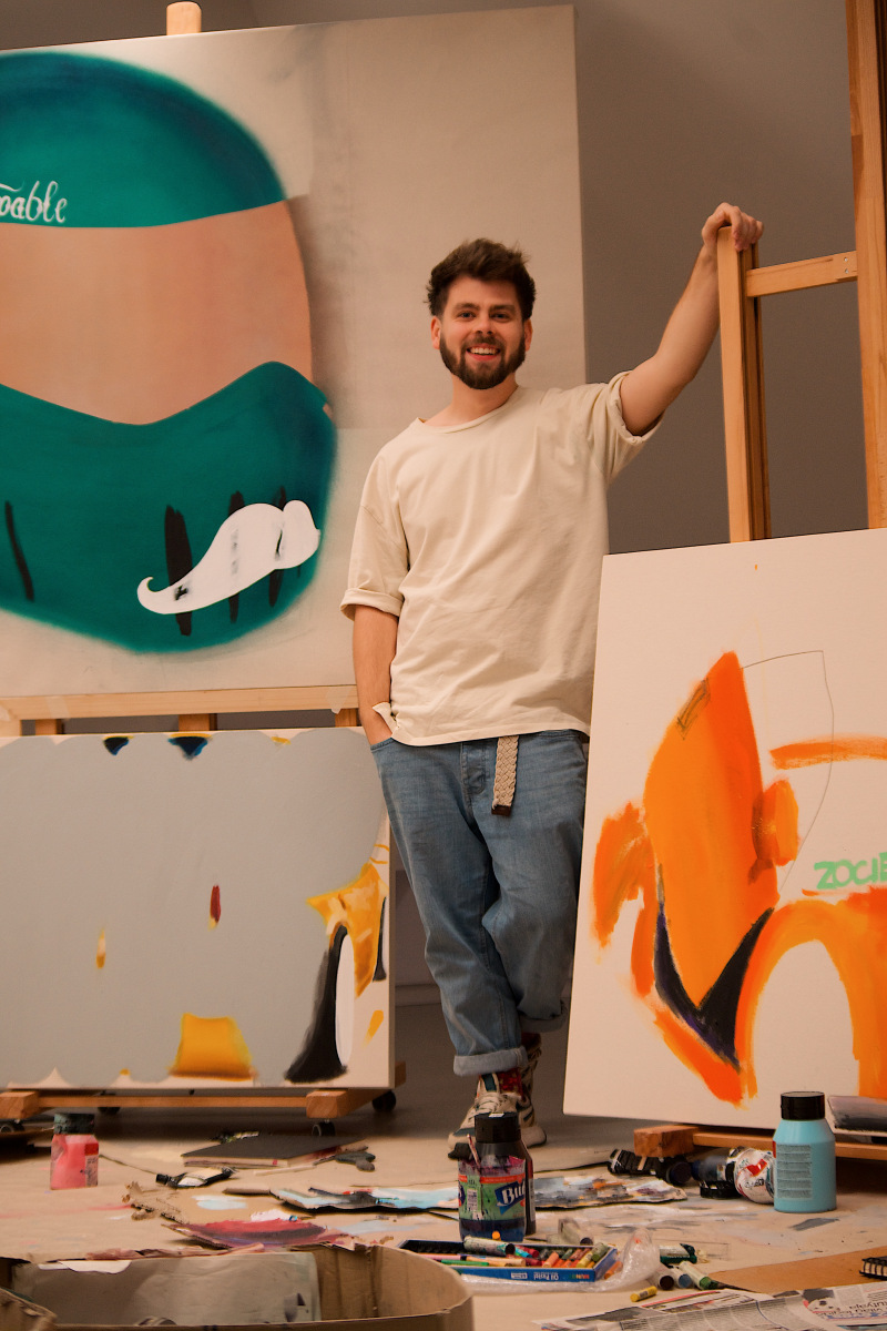János Vámos na Artist residency v Budapešti, Hungarian art and Business, 2023 (foto: HAB)