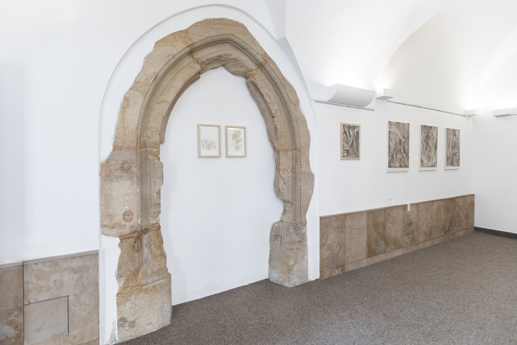 Grafiky Jozefíny Fujašovej na výstave festivalu UFF – Květy fontanel, 2025, Uničov (foto: Petr Willert)