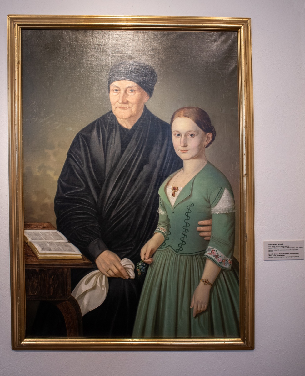 Peter Michal Bohúň, Anna Pálková s vnučkou Milkou, 1853, olej na plátne (foto: KUNSTARTUM)