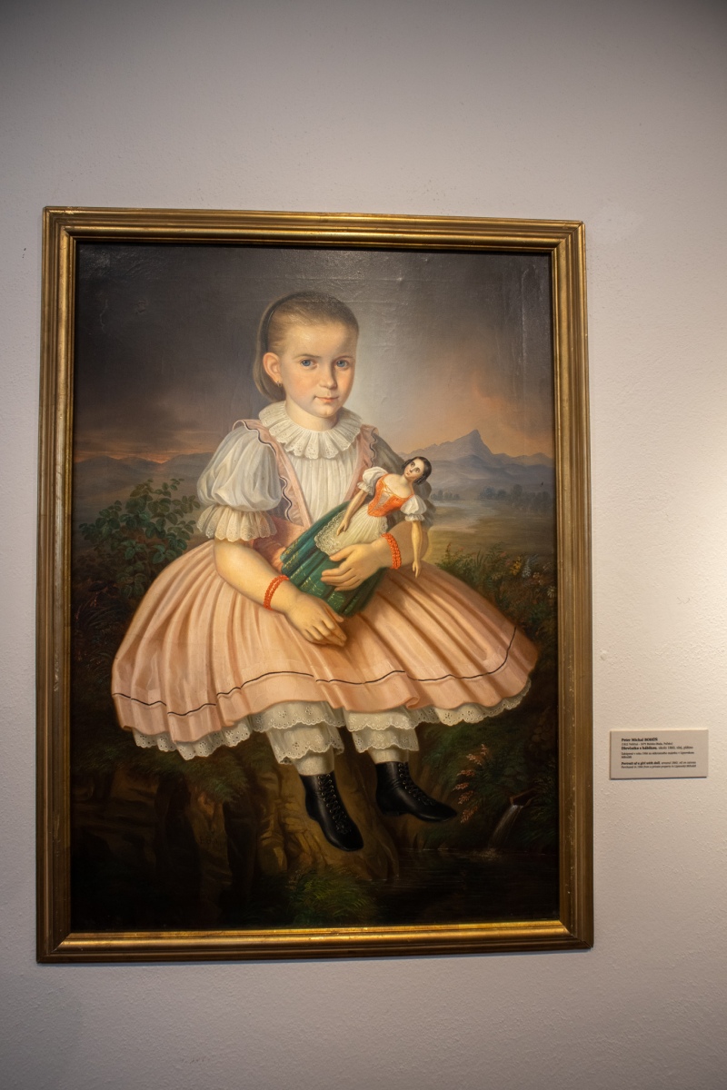 Peter Michal Bohúň, Dievčatko s bábikou, okolo 1860, olej na plátne (foto: KUNSTARTUM)