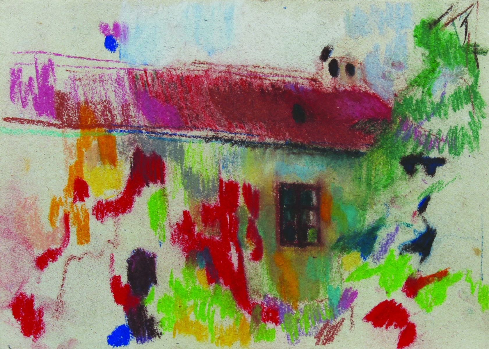 Banská Štiavnica, 2015 pastel, papier, 24 x 17 cm (foto: archív Ľubica Jediná)