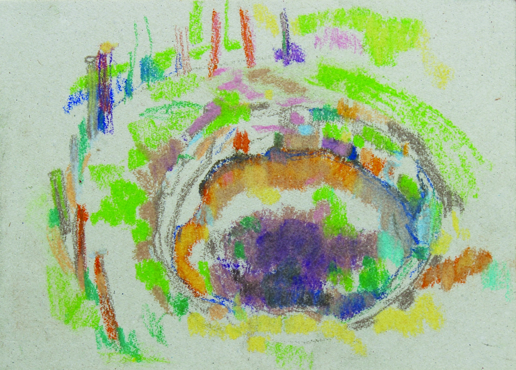 Obetná jama, 2016, pastel, papier, 24 x 17 cm (foto: archív Ľubica Jediná)