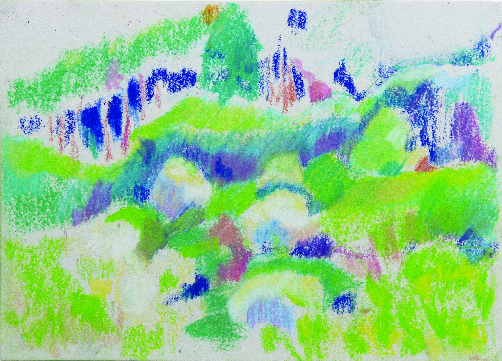 Liptov III, 2016, pastel, papier, 24 x 17 cm (foto: archív Ľubica Jediná)