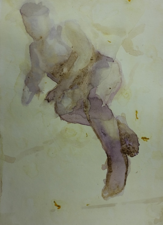 Štúdia, 2018, prírodný pigment na papieri, 21x29,7cm (foto: Martin Deči)
