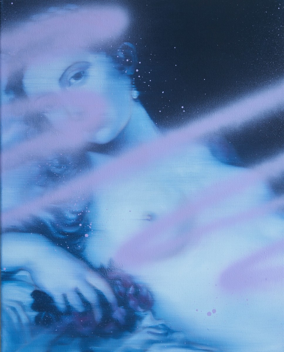 Venus (after Titian),2021, olej a akryloý sprej na plátne, 50x40cm (foto: Dorota Holubová)
