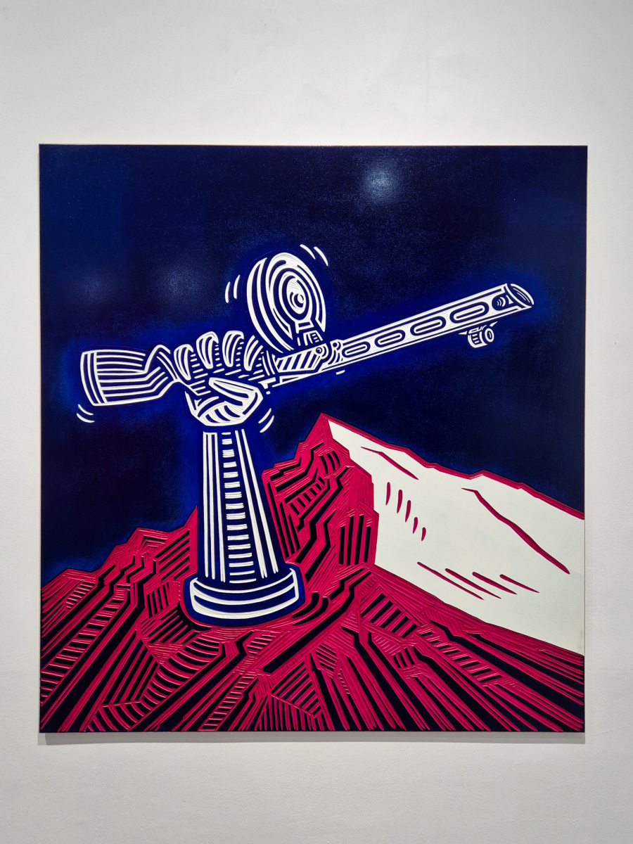 Matúš Maťátko: Na horách, horí vatra – SNP (1944), 2018-2020, drevený reliéf, 130x140 cm (foto: KUNSTARTUM)