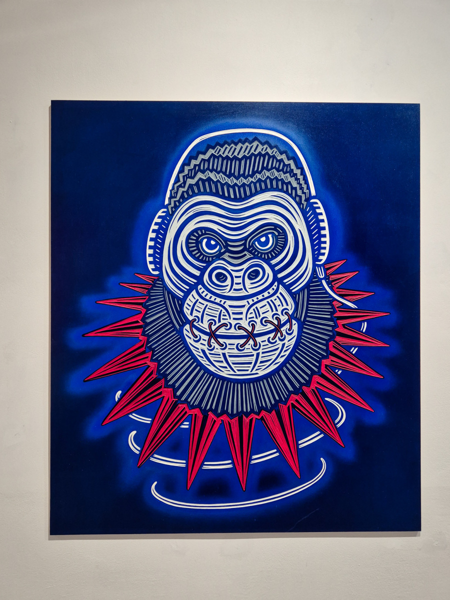 Matúš Maťátko: Gorila (2005-2006), 2018-2019, drevený reliéf, 120x140 cm (foto: KUNSTARTUM)