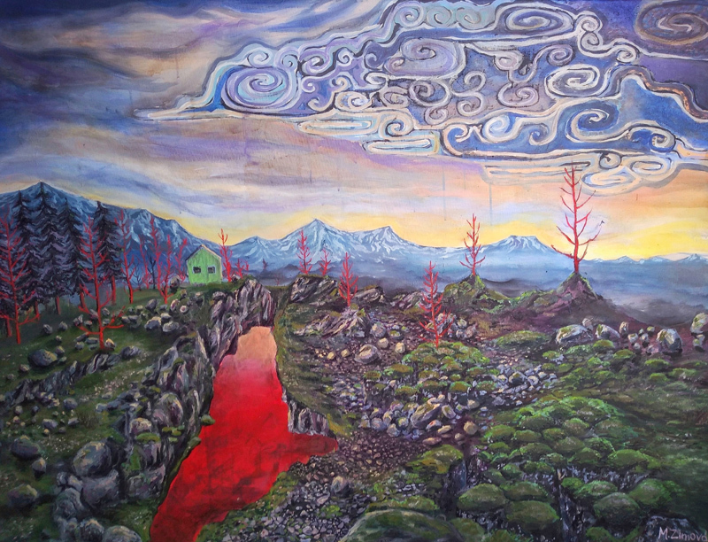 Monika Zimová: Lávové pole, 2020, olej na plátne, 120x90 cm  (foto: archív Monika Zimová)