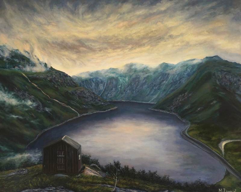 Monika Zimová: Horská skrýša, 2020, olej na plátne, 100x80 cm  (foto: archív Monika Zimová)
