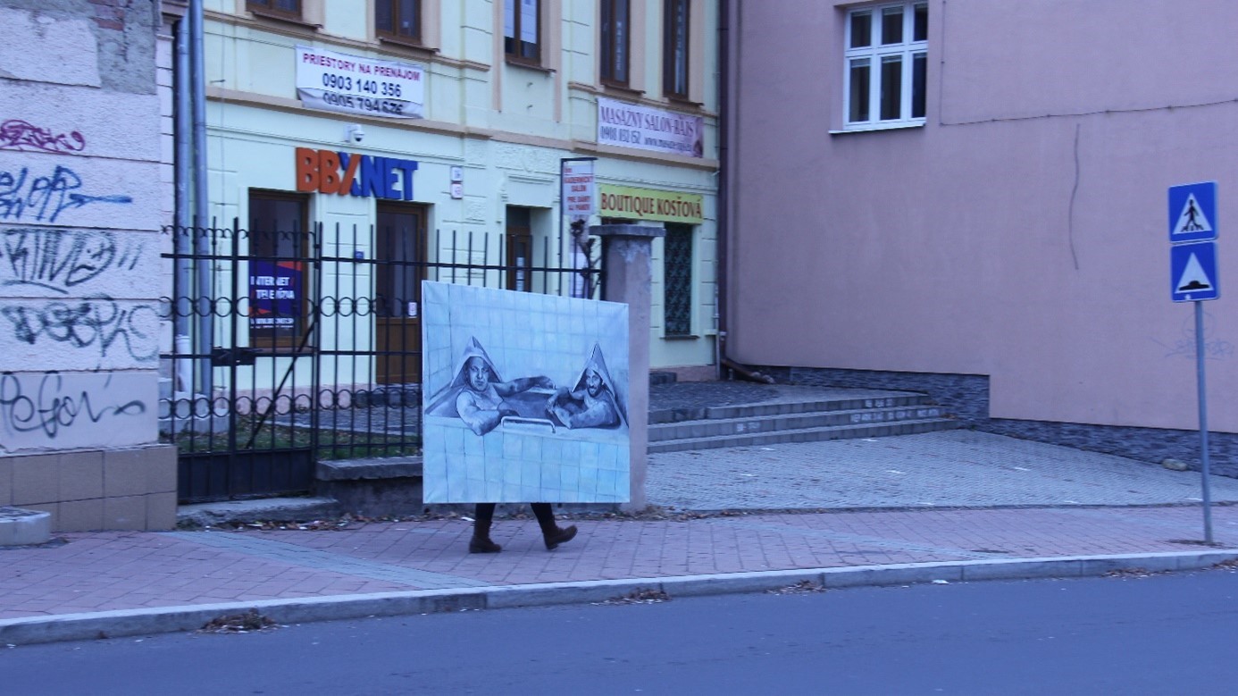 Róbertkovia vo vani, performance, 2018 (foto: Tatiana Jakubove)