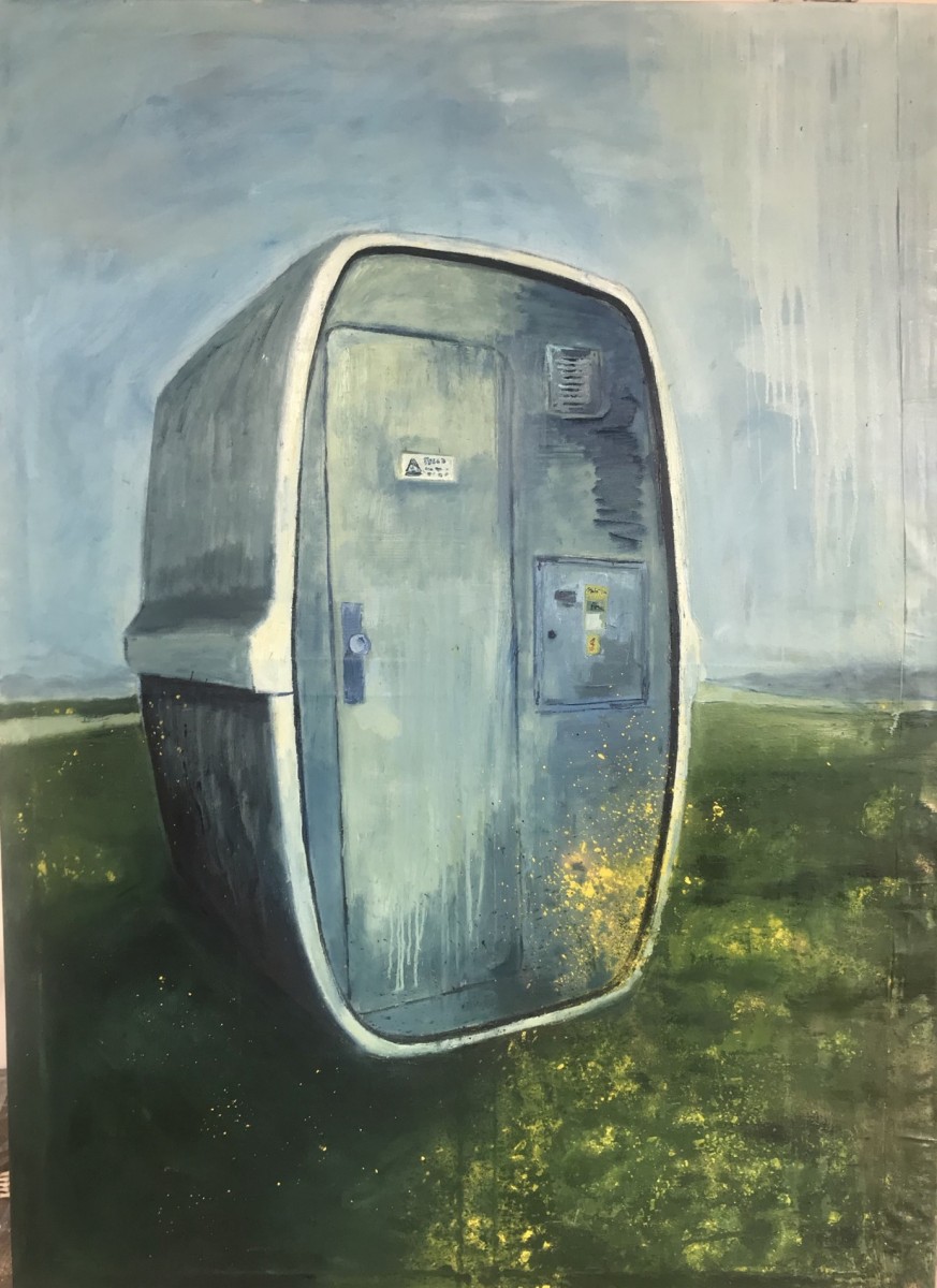 Trafostanica, 2018, olej a pigment na plátne 110 x 140 cm (foto: archív Natália Šimonová)