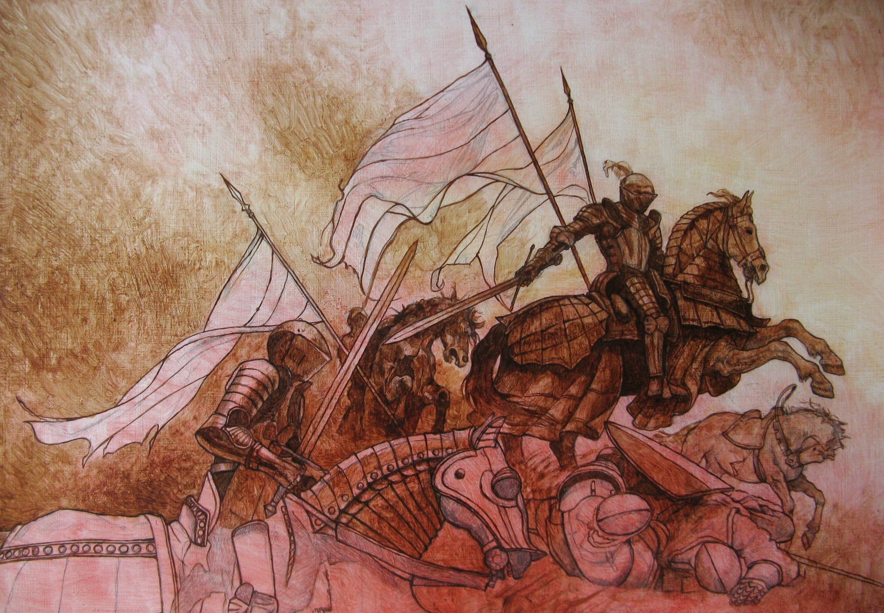 G.R.R. Martin My Battle, od prvotnej kresby, cez maľbu akrylom, až po samotnú ilustráciu ku knihám G.R.R. Martina (foto: archív Martina Pilcerová)