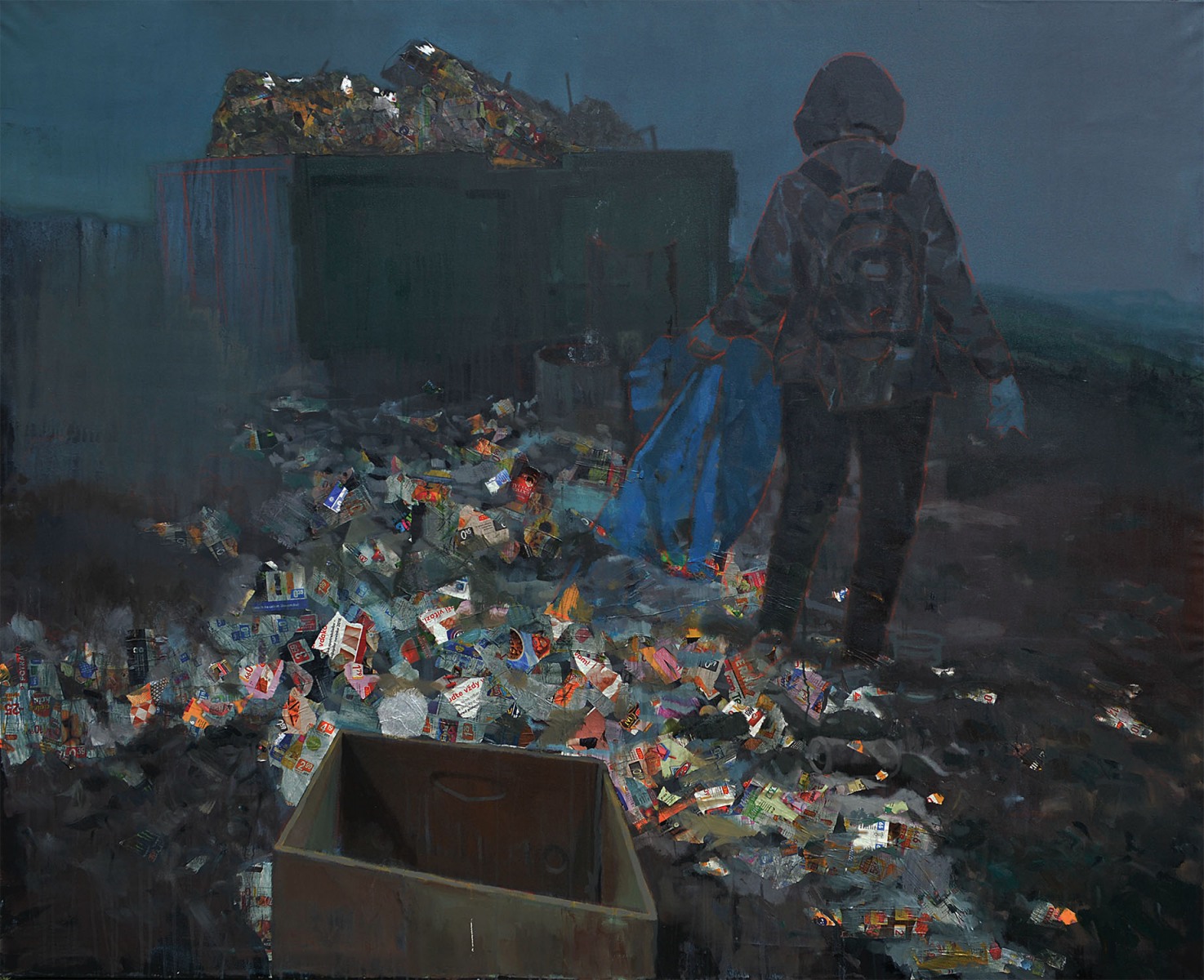 APATIA 03, 2018, akryl na plátne/koláž, 190x160cm  (foto: archív Miroslav Sandanus)
