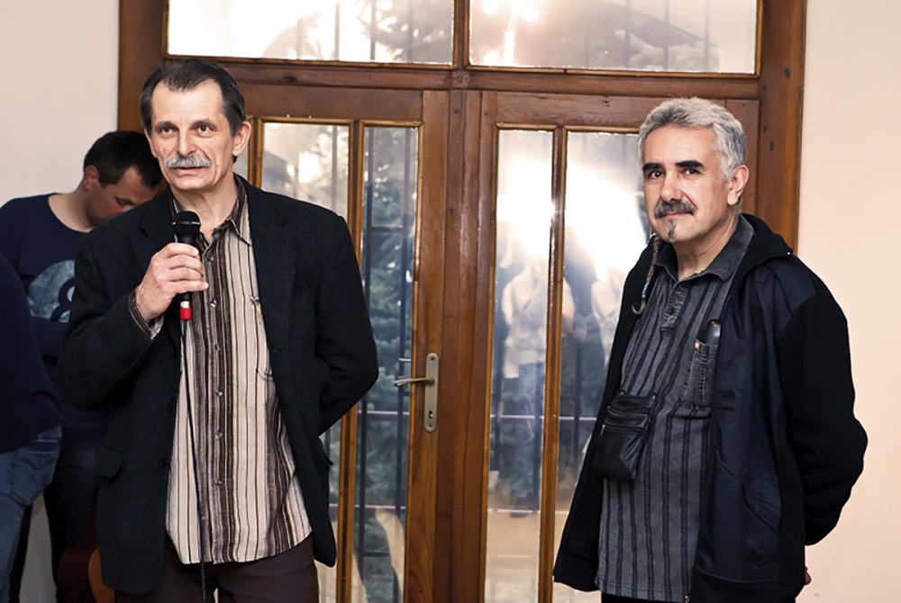 Vernisáž spoločnej výstavy s Ivanom Gertlim, 29.3.2012, Stará radnica,  Zvolen (foto: archív Stanislav Remeselník)