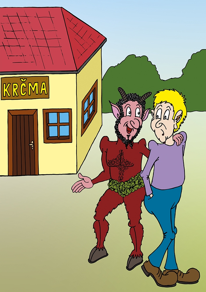 Ilustrácia v knihe Vladimíra Štollmana, Múdrosti starého duba, k poviedke Len jeden raz (foto: archív Stanislav Remeselník)