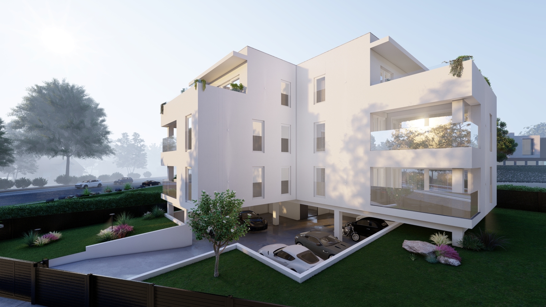 Návrh exteriéru pre developerský projekt, 2023, Nitra (návrh vizualizácie: Tatiana Gajdošová – HOME UP DESIGN)