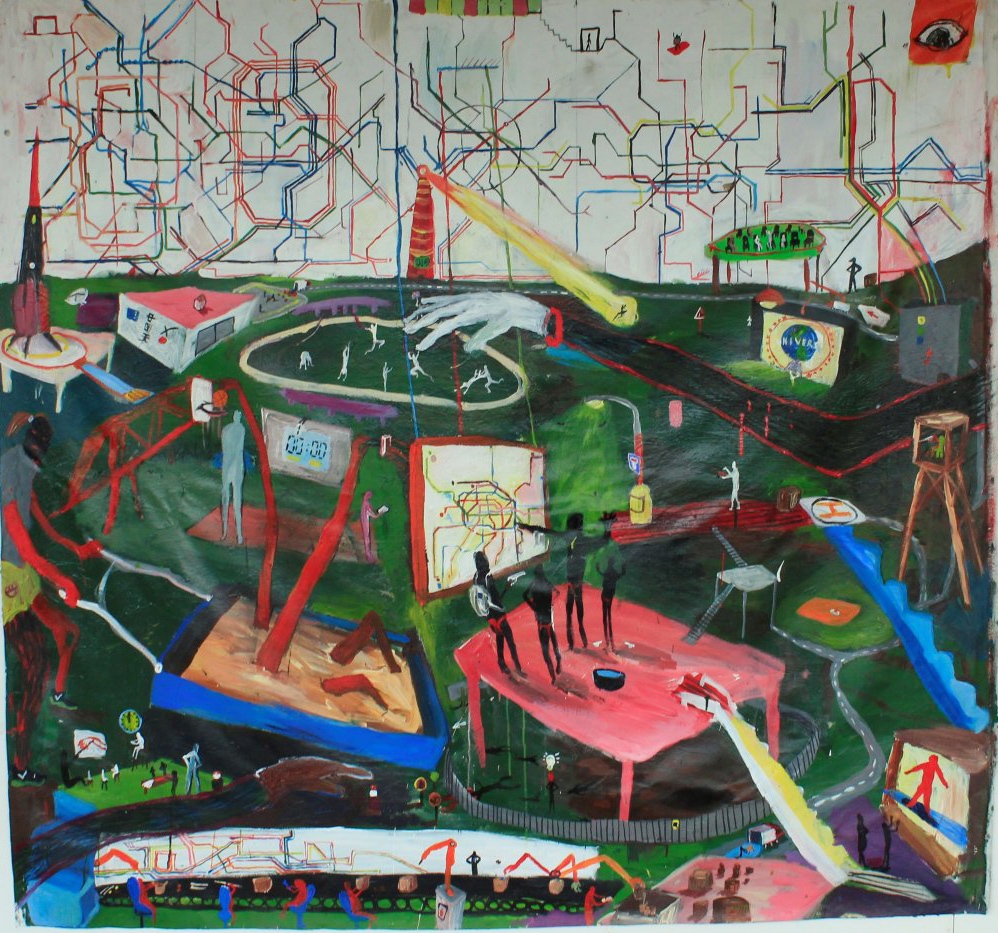 Zvestovanie, 2018, akryl a olej na plátne 180x180cm (foto: archív Michaela Thanová)
