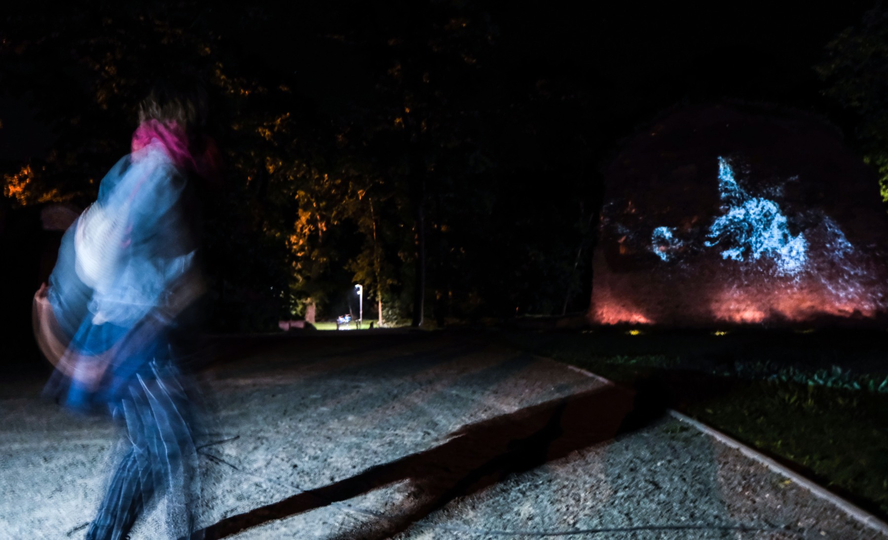 Lampyridae,2020,interaktívna projekcia, Festival Park CAMP VII, Trebišov, spolupráca s Martinom Kudlom (foto: Martin Kudla)