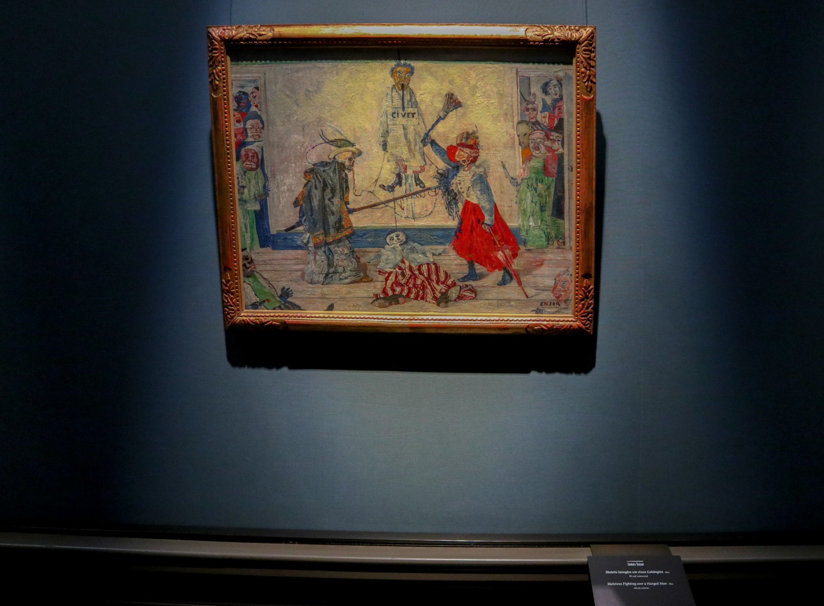 James Ensor, Kostry bojujú o obesenca, 1891, Kráľovské múzeum výtvarných umení , Antverpy, Belgicko (foto: KUNSTARTUM)