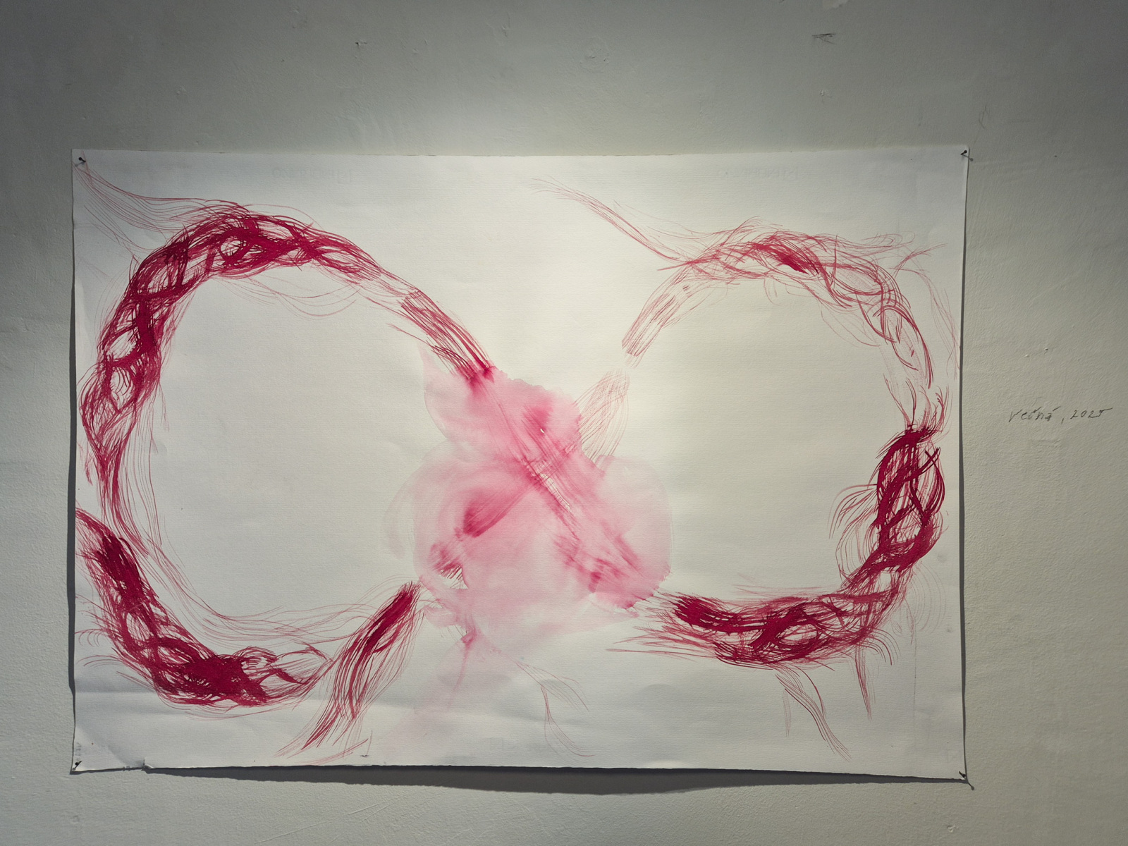 Jana Farmanová: Večná, 2025, tuš na papieri, 100x70 cm (foto: KUNSTARTUM)