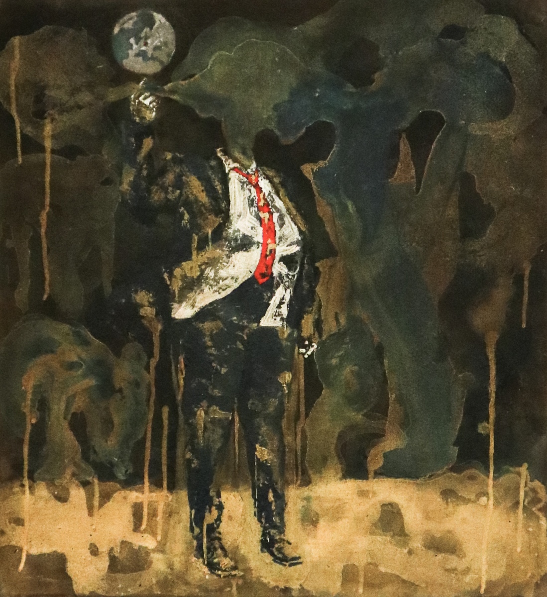 Roman Ďurček, Hra, 2019, akryl na bavlnenom plátne, 60x65 cm, z cyklu Narušená symbióza.  (foto: KUNSTARTUM )