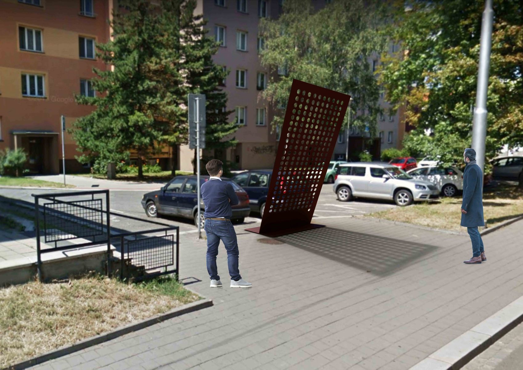Zuzana Bartošová: Památník Hanke, 2018, vizualizácia, otvorená súťaž na návrh pamätníka, Ostrava (foto: archív Zuzana Bartošová)