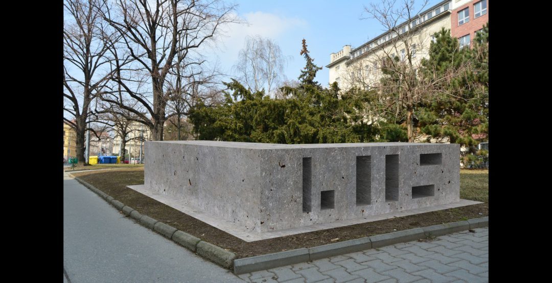 Zuzana Bartošová: Památník L, Památník Adolfa Loose, 2018, vizualizácia, otvorená súťaž na návrh pamätníka, Brno (foto: archív Zuzana Bartošová)