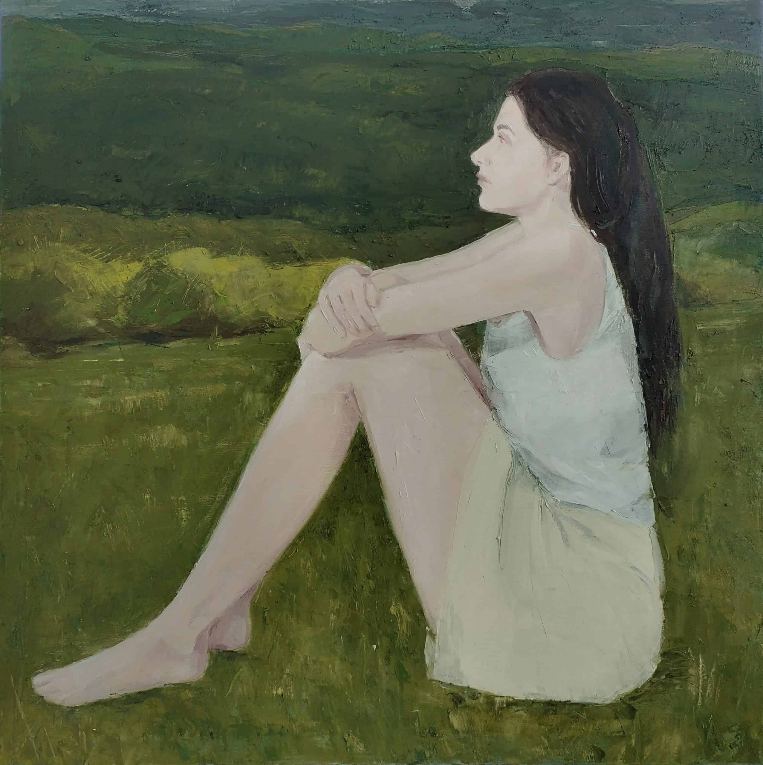 Alexandra Pradidová: Autoportrét – zo série Začiatok a koniec, maľba